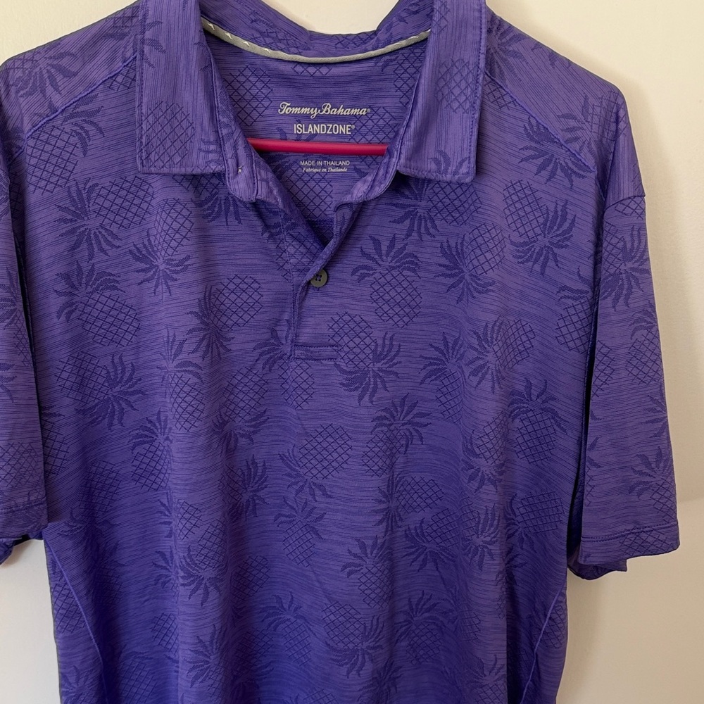 Tommy Bahama Purple Pineapple Jacquard IslandZone Polo